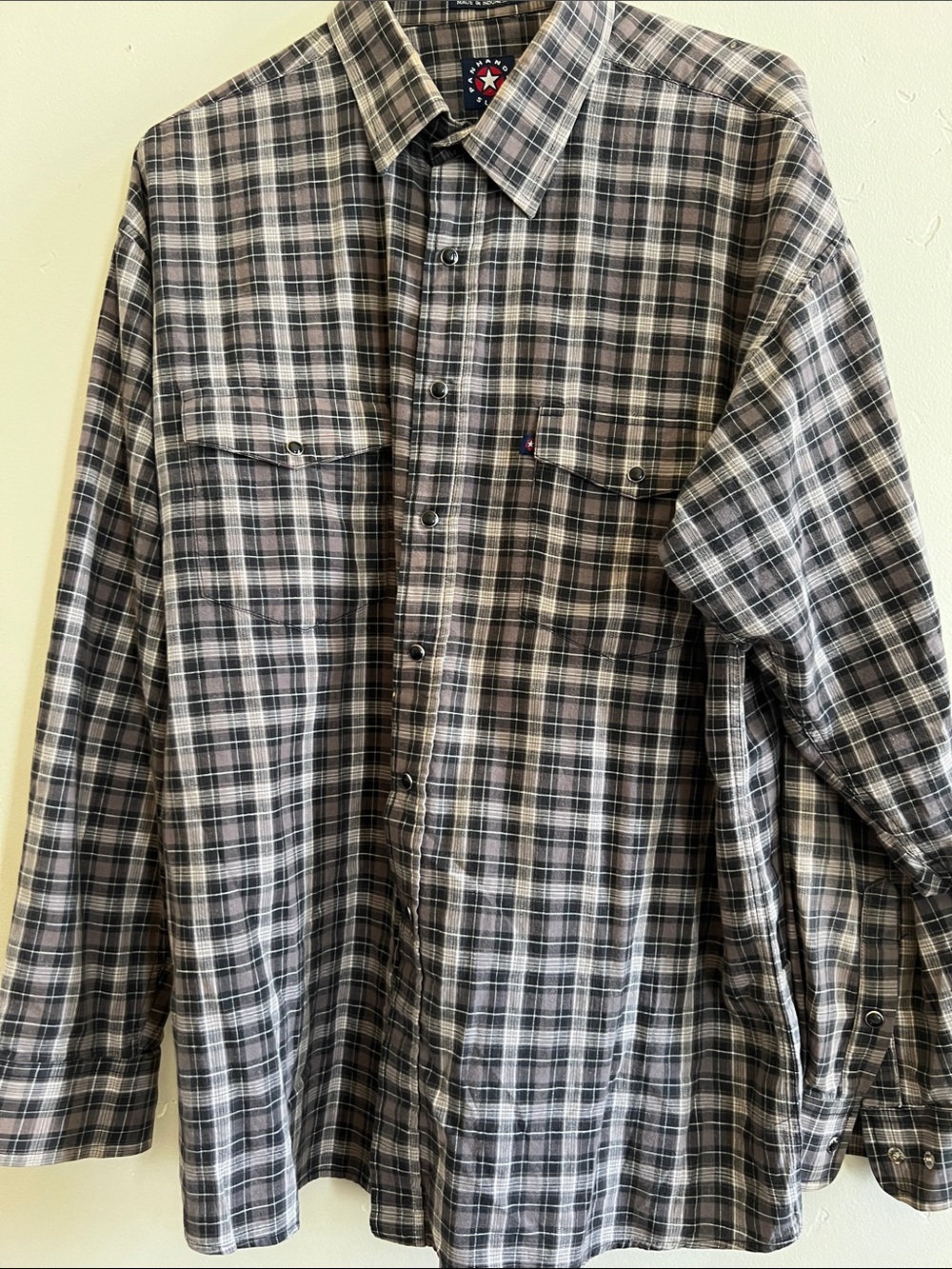 Panhandle Slim Black and Gray Plaid Shirt